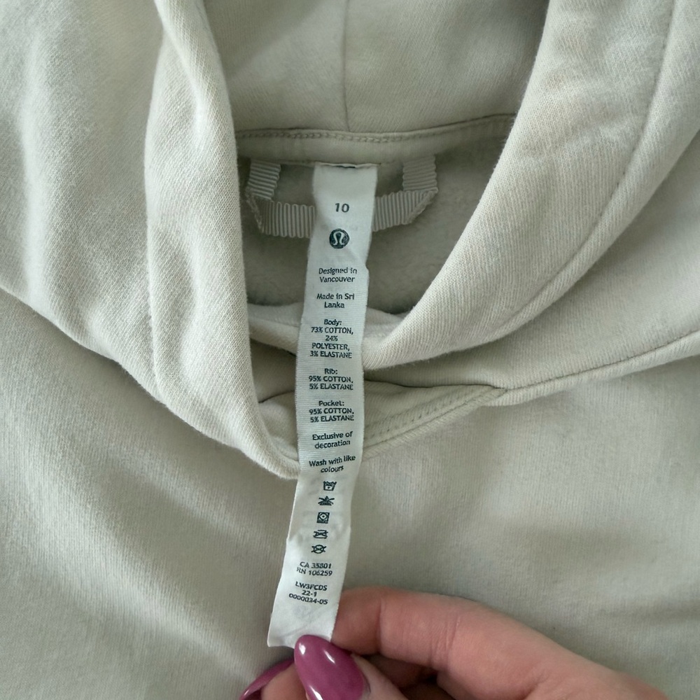 Lululemon Loungeful Hoodie in Bone women’s size 10